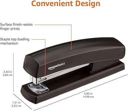 Amazon Basics Stapler with 1000 Staples, Matte Black