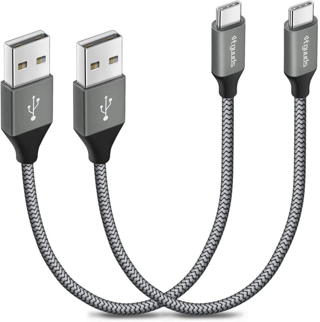 etguuds USB C Charger Cable [2Pack 1M], USB to USB C Cable 3A Fast Charging Type C Lead Braided for iPhone 15 Pro Samsung Galaxy S23 S22 S21 S20 S10 S9 S8 Note 10 A55 -Grey