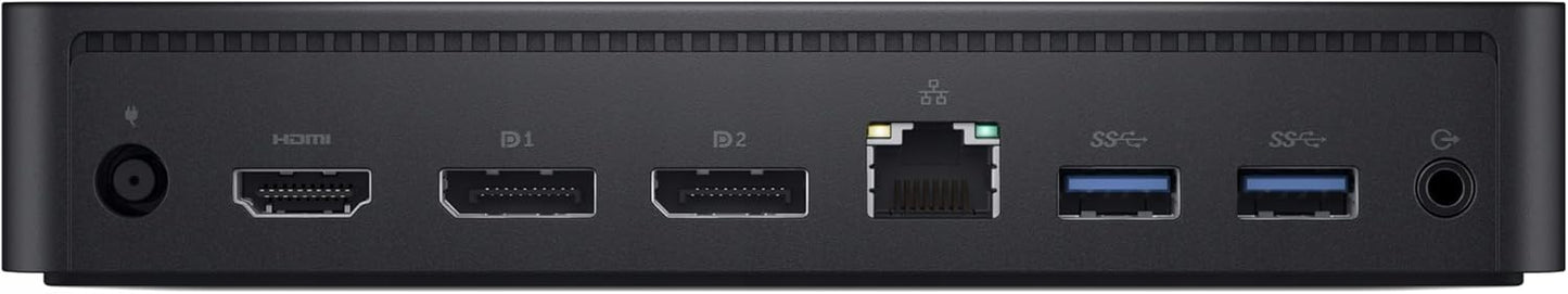 Dell D6000 USB-C Triple Docking Station, Up to Three 4K Displays, UHD 5K, USB 3.0, Gigabit Ethernet, 130-Watt AC Adapter, Charges Laptop Up to 65W