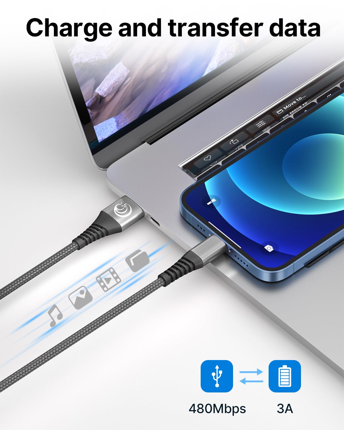 2Pack 2M iPhone Charger Cable, MFi Certified Lightning Cable Fast Charging Braided iPhone Charger Fast Charge USB Charging Lead for Phone 14 13 12 11 Pro Max XS XR X 8 7 6 Plus 5 SE, iPad and iPod