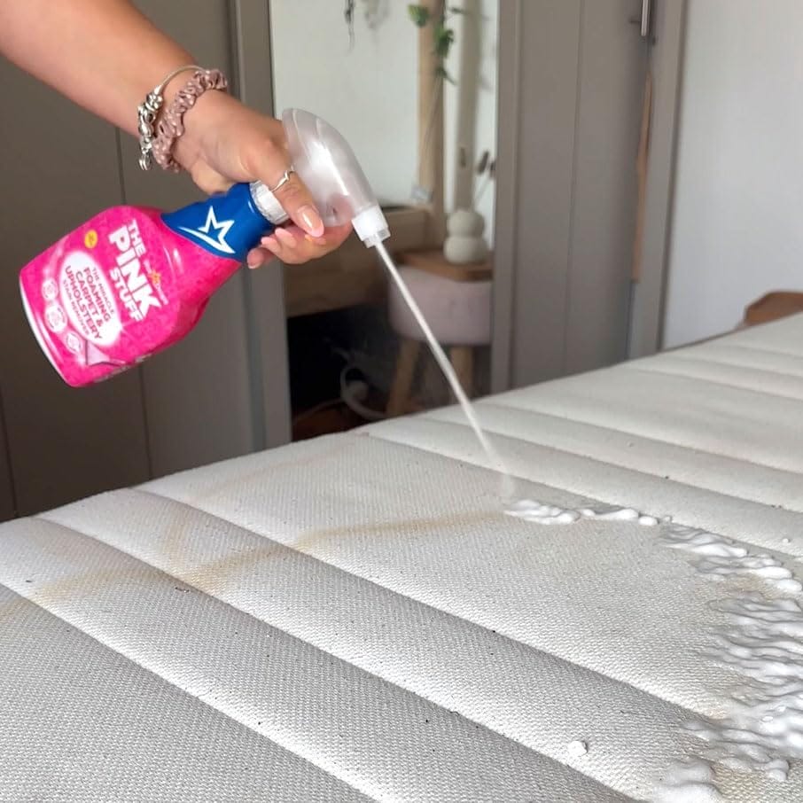 Pink Stuff Carpet & Upholstery Cleaner 500ml + Scrubbing Brush | Tough Stain Remover for Sofas, Carpets, Rugs & Car Interiors | Deep Clean, Easy to Use, Odor-Free & Fast Drying