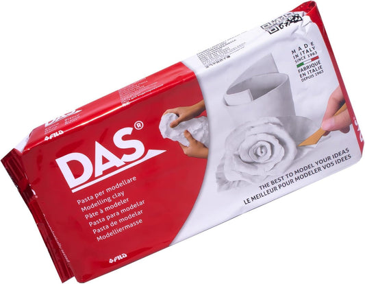 DAS White 1 kg Air Hardening Modelling Clay, Non Bake, Ready To Use, Suitable for All Ages, Ideal for Professionals & Hobbyists