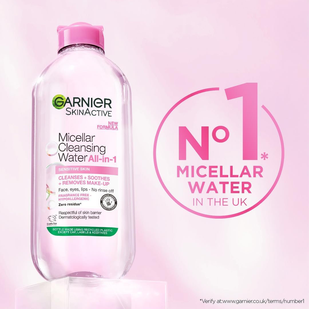 Garnier Micellar Cleansing Water 700ml, Gentle Face Cleanser and Makeup Remover for All Skin Types