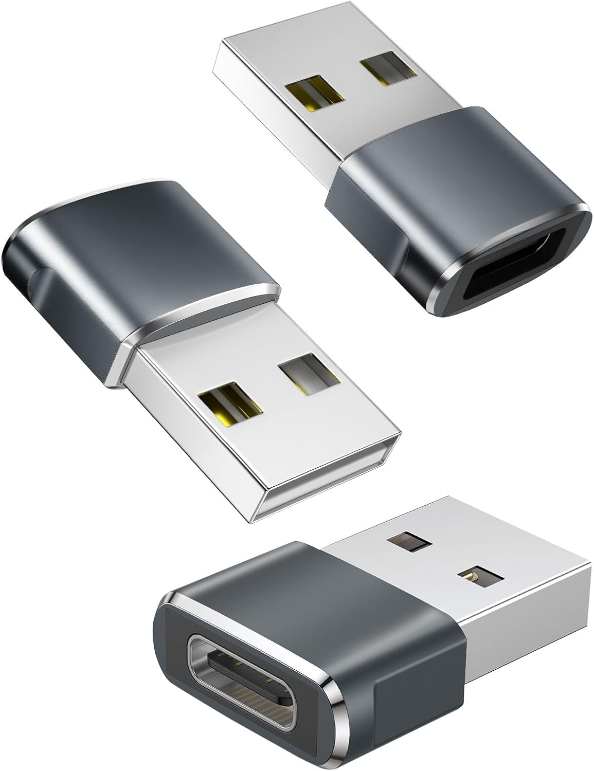 USB C to USB Adaptor, USB to USB C Adapter 3Pack, Type C Female to A Male Charger Cable Converter Compatible with Mbook, Notebook, Tablet, Smartphone, Airpods,Galaxy S23 S24 A34, iPad 10 Air 4 5