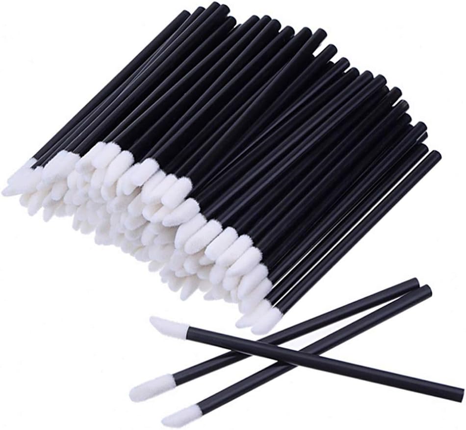 ZHIYE Lip Brushes, 200Pcs Black Lip Brushes Make Up Brush Lipstick Lip Gloss Wands Applicator Tool Makeup Beauty Tool Kits