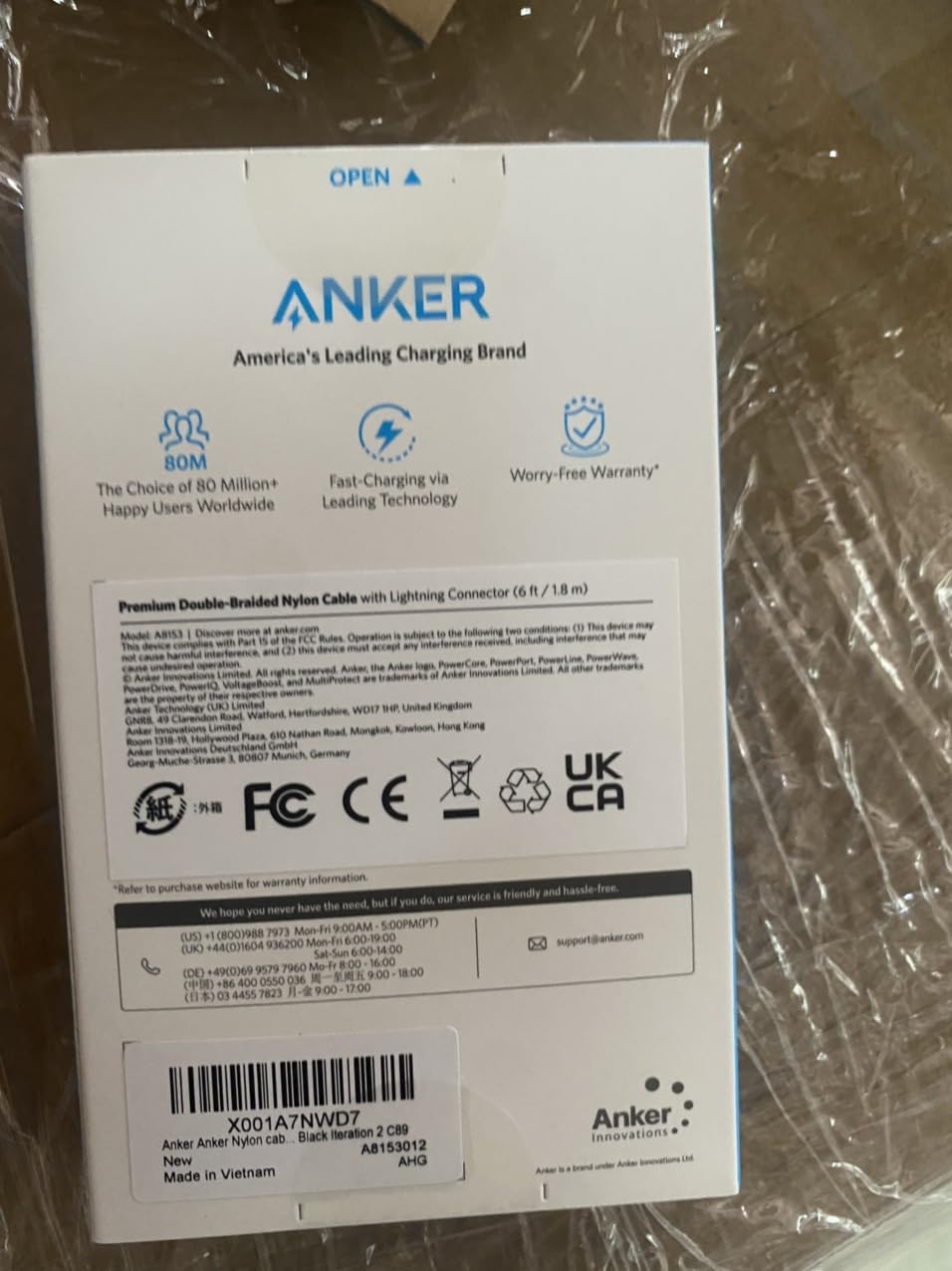 Anker iPhone Charger Cable, 6 ft 331 Cable, Premium Nylon USB-A to Lightning Cable, for iPhone 14 Plus 14 14 Pro Max 13 13 Pro