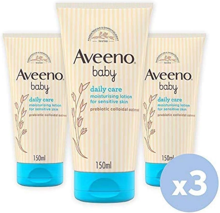 "Aveeno Baby Daily Care Moisturising Lotion, 250ml – Fast-Absorbing Face and Body Lotion with Prebiotic Colloidal Oatmeal for Sensitive Skin"