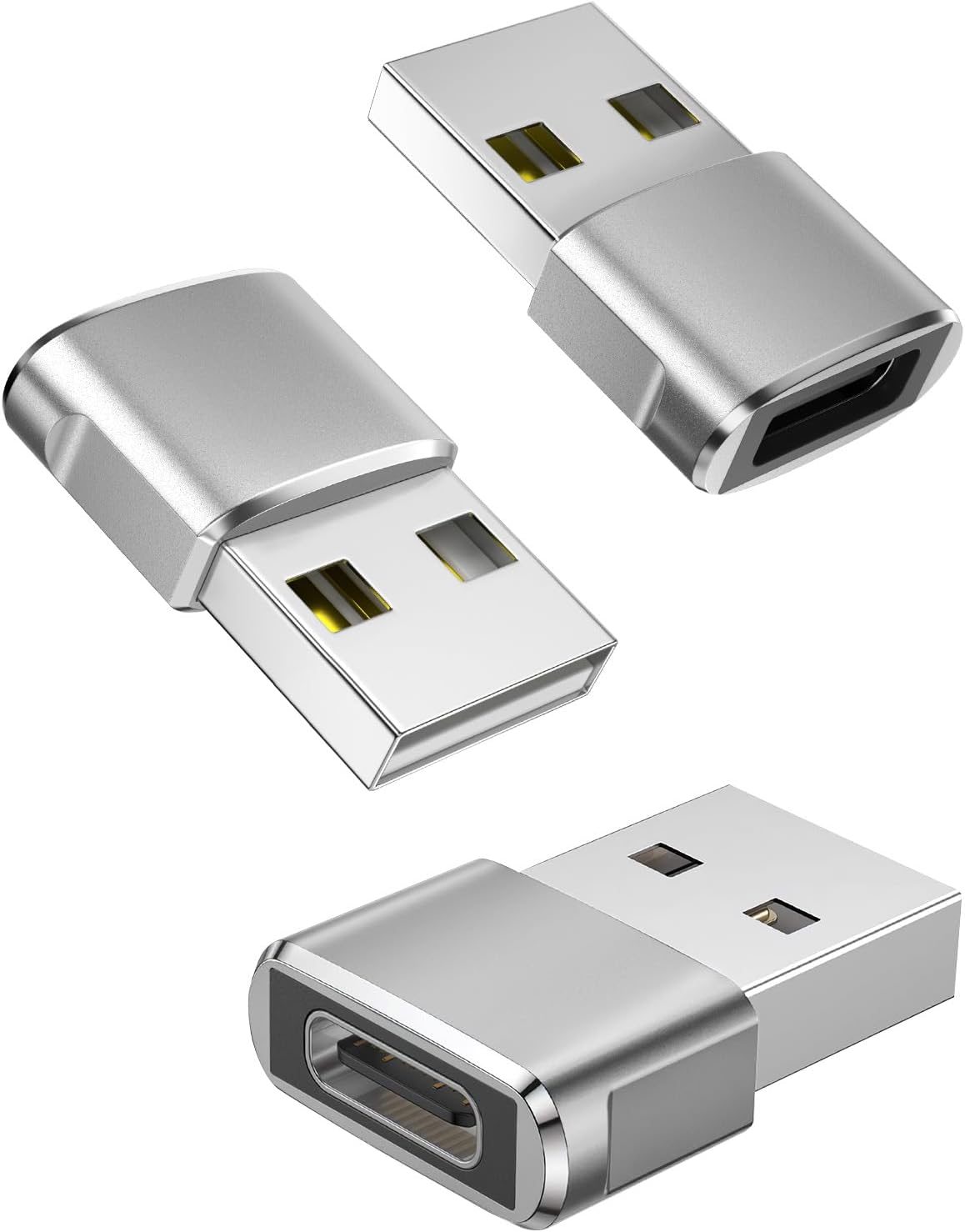 USB C to USB Adaptor, USB to USB C Adapter 3Pack, Type C Female to A Male Charger Cable Converter Compatible with Mbook, Notebook, Tablet, Smartphone, Airpods,Galaxy S23 S24 A34, iPad 10 Air 4 5