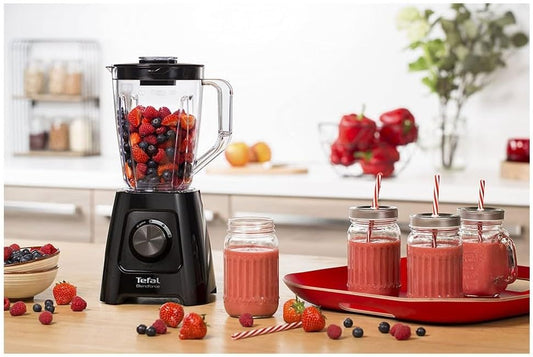 Tefal Blendforce II Blender, 2L Plastic Jug, 600W, 4 Stainless Steel Blades, 2 Speeds + Pulse, Black, BL420840