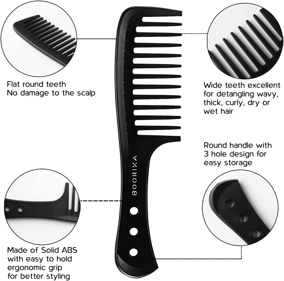 Wide-Tooth Comb – Smooth, Sturdy, and Anti-Static Comb for Long, Wet, or Curly Hair – Perfect for Defining and Detangling Curls