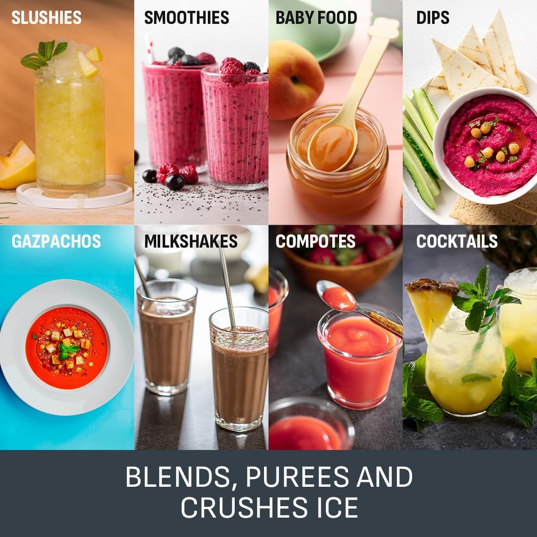 Tefal Blendforce II Blender, 2L Plastic Jug, 600W, 4 Stainless Steel Blades, 2 Speeds + Pulse, Black, BL420840