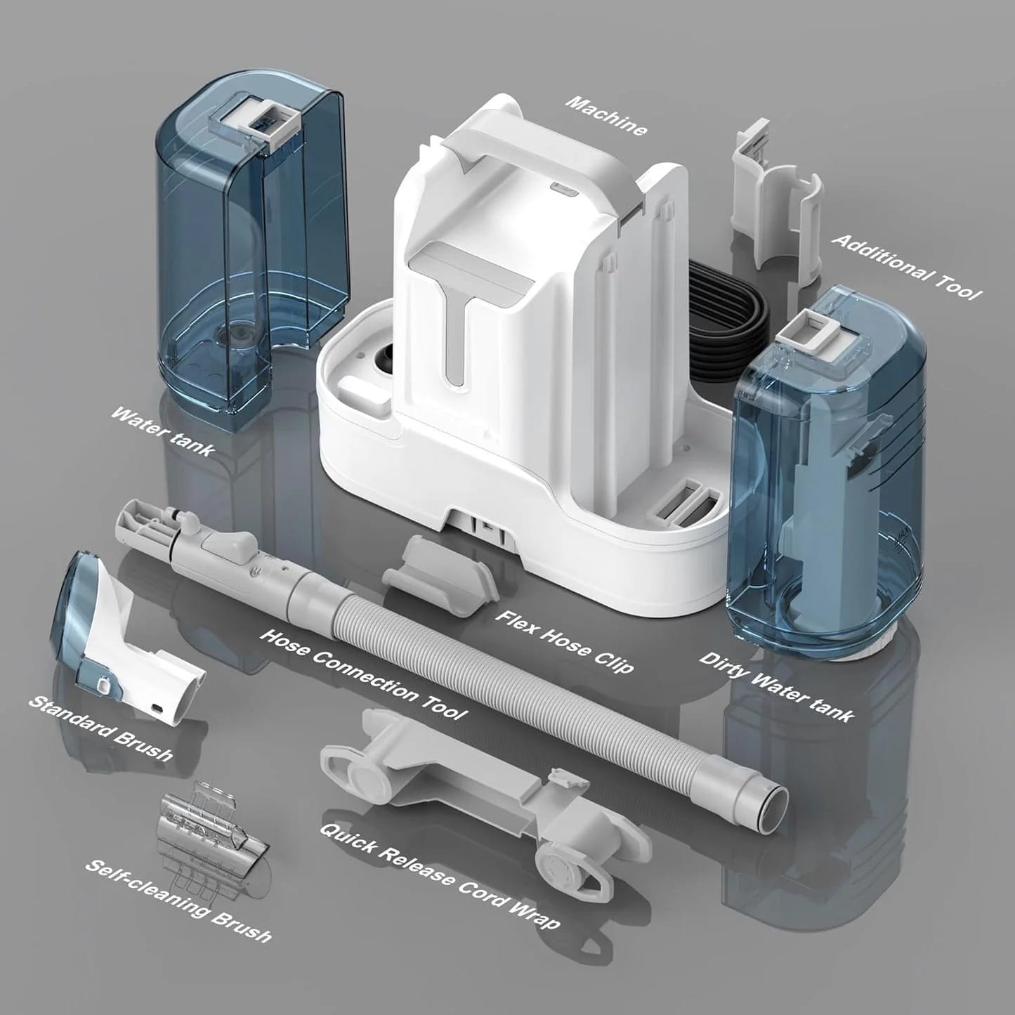 Rivenara Carpet Spot Upholstery Cleaner - Handheld Sofa Stain Striker 450W Wet Washer Machines Vacuum Portable Compact Cleaning Machine Small Mini Messy Tool for Pets Home Rug Couch Car Seats