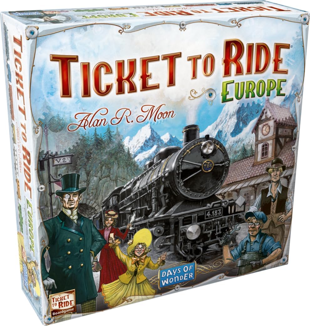 Days of Wonder | Ticket to Ride Europe | Board Game | Ages 8+ | 2-5 Players | Average Playtime 30-60 Minutes