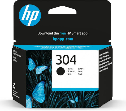 HP N9K06AE 304 Original Ink Cartridge, Black, (Pack of 1)