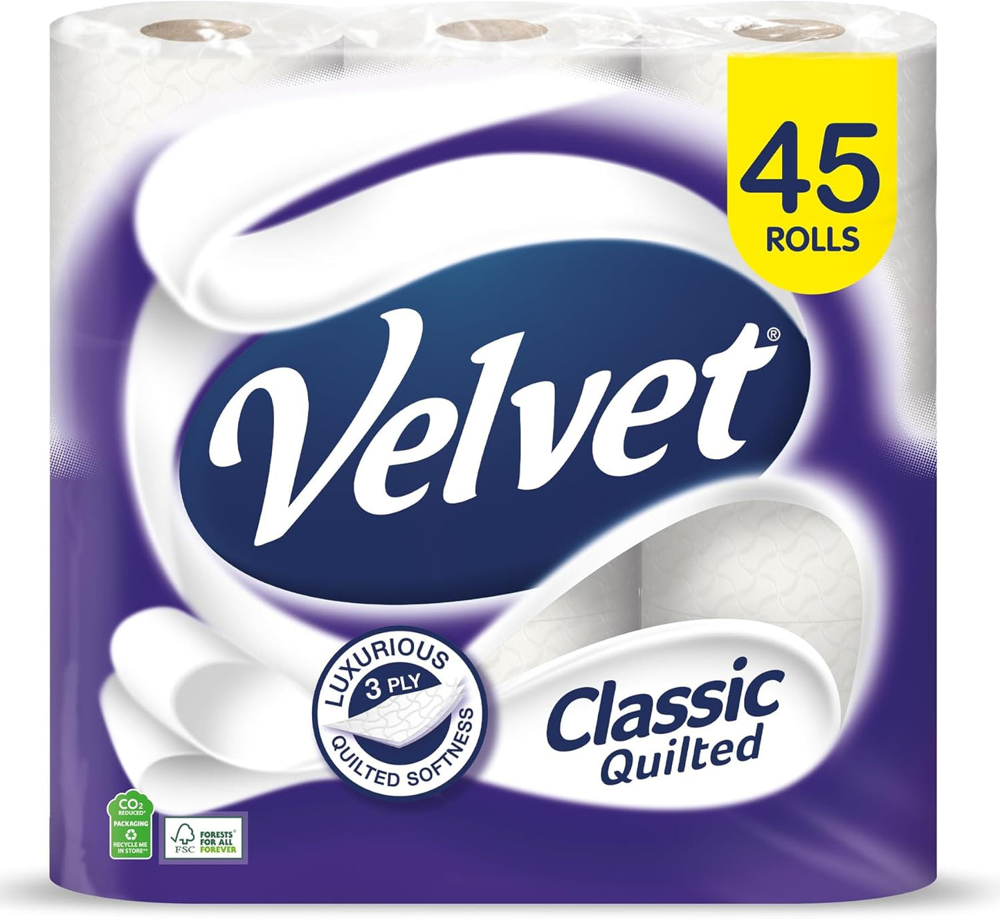 Velvet Classic Quilts Toilet Roll 45 Rolls