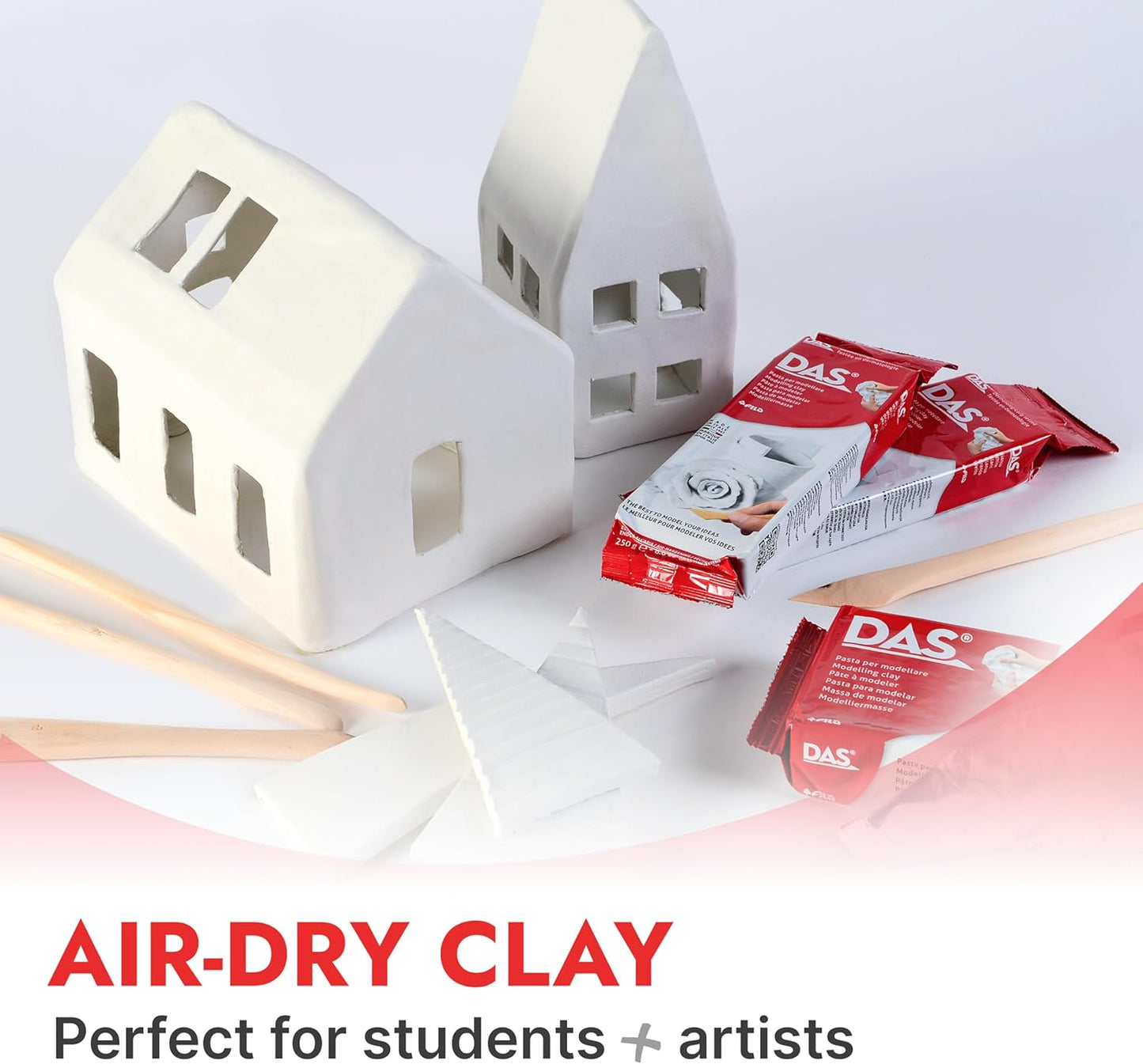 DAS White 1 kg Air Hardening Modelling Clay, Non Bake, Ready To Use, Suitable for All Ages, Ideal for Professionals & Hobbyists