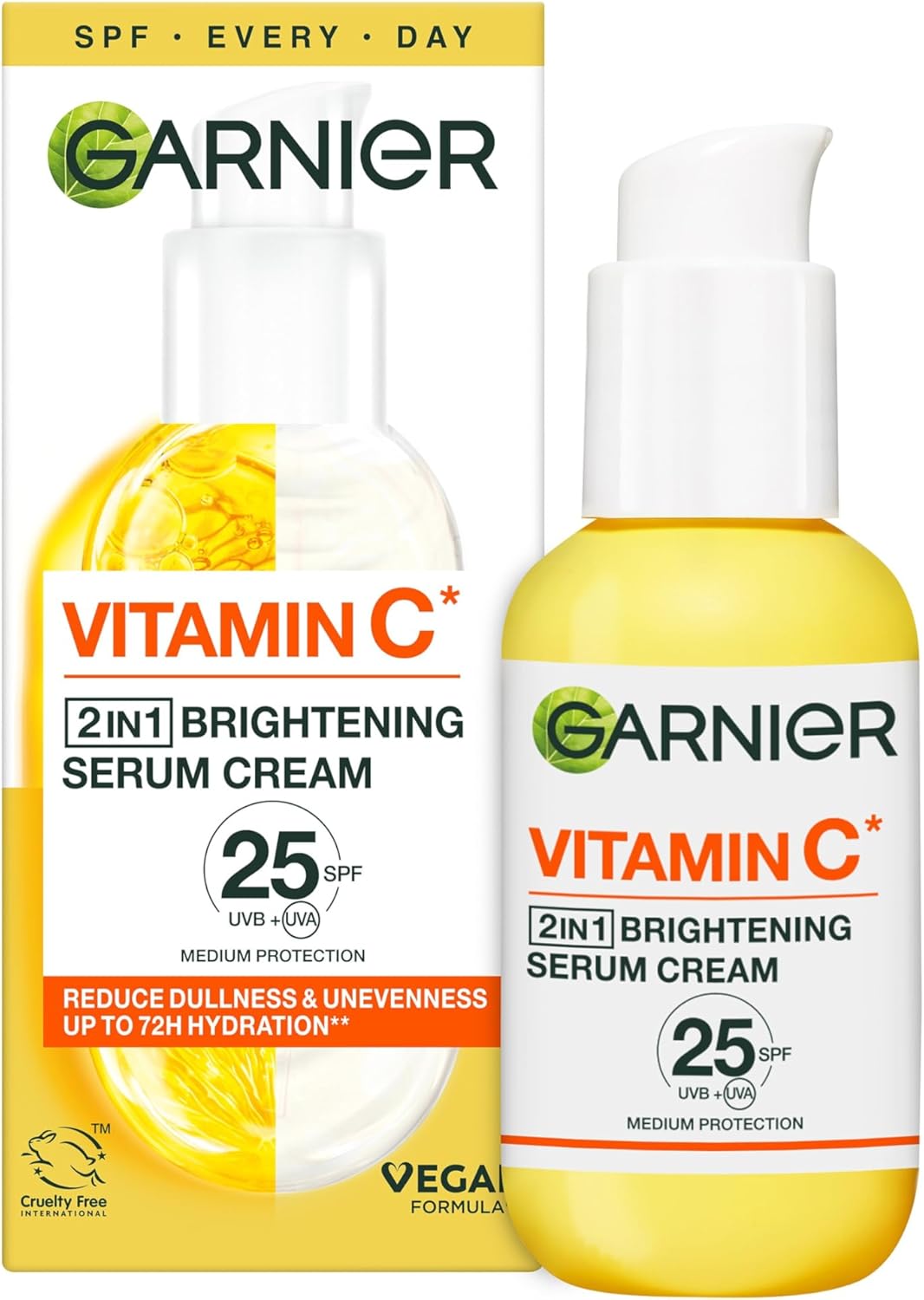 Garnier Vitamin C Brightening Serum for Face, with 4% Vitamin C, Niacinamide & Salicylic Acid, Brightens Skin, Reduces Dark Spots & Evens Skin Tone, Serum 30ml