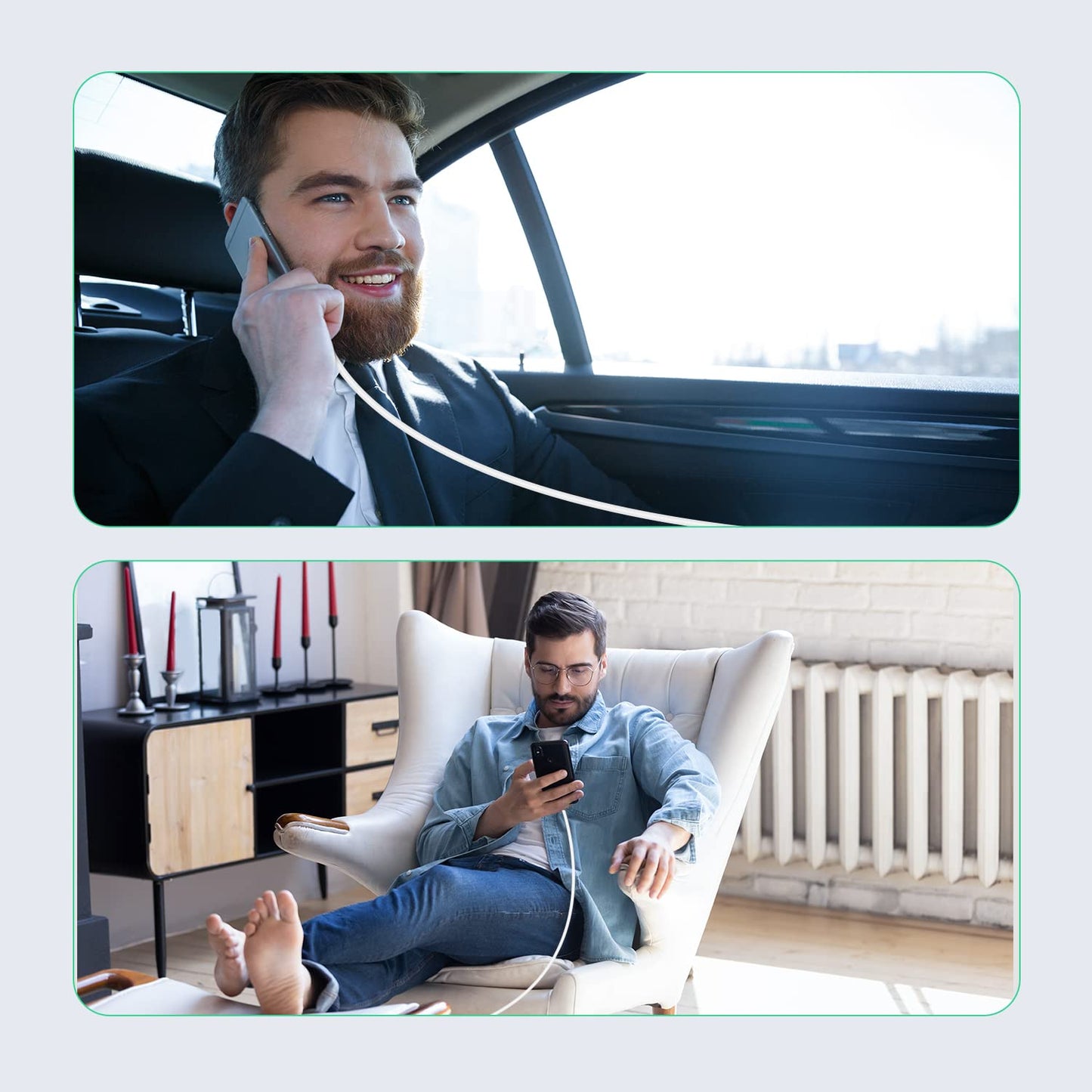 2Pack 1.8M iPhone Charger Cable [Apple MFi Certified] Lightning to USB Cable Lead 6 Foot, 2.4A Fast Charging Cable for iPhone 14 13 12 11 Pro Max XS XR X 8 7 6 Plus 5, iPad and iPod