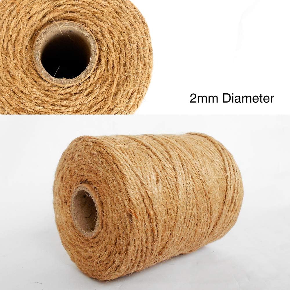 ANSIO Jute Twine Biodegradable Garden Twine - 333 Feet / 101m Jute String, 3 Ply 2mm Thickness Jute Rope for Decoration, Garden, Floristry, DIY Arts, Bundling, Crafts & Wrapping - Brown (Pack of 1)