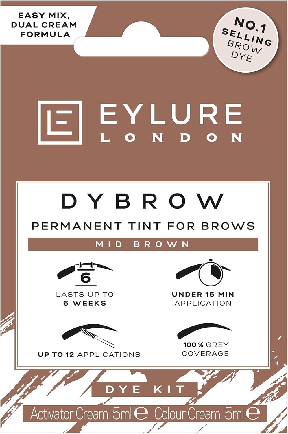 Eylure DYBROW Eyebrow Dye Kit, Dark Brown