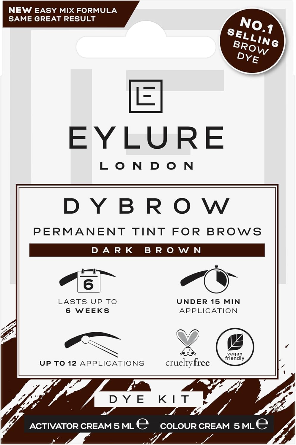 Eylure DYBROW Eyebrow Dye Kit, Dark Brown