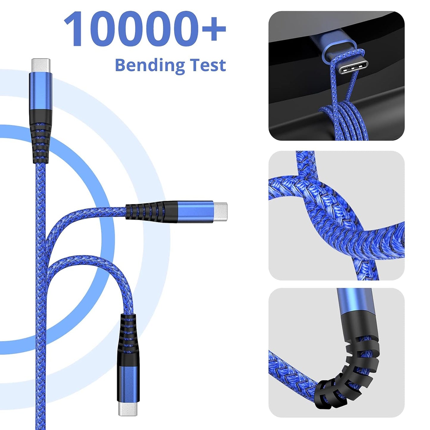 USB C Charger Cable,3Pack 1M Type C Charger Fast Charging USB to USB C Cable Compatible with iPhone 15,Samsung Galaxy S23/S22/S21/S20,Note 10/9/8,Huawei,HTC,LG,Moto,Google Pixel,Etc