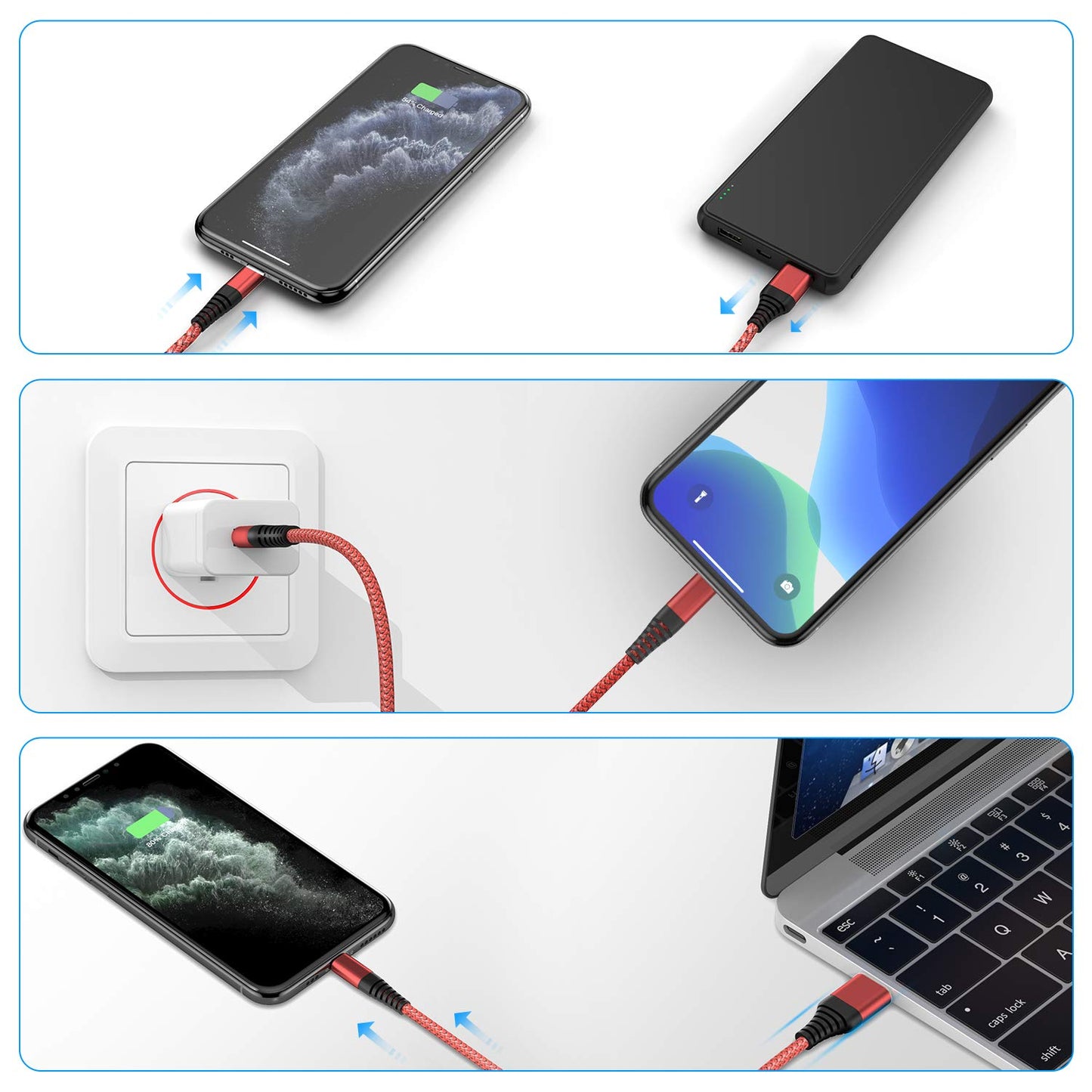 Ofuca iPhone Charger,3Pack 6FT/1.8M iPhone Charger Cable MFi Certified Lightning Cable Fast Charging Wire Compatible with iPhone 14 13 12 11 Pro Max XS XR X 8 7 6 Plus 5 SE