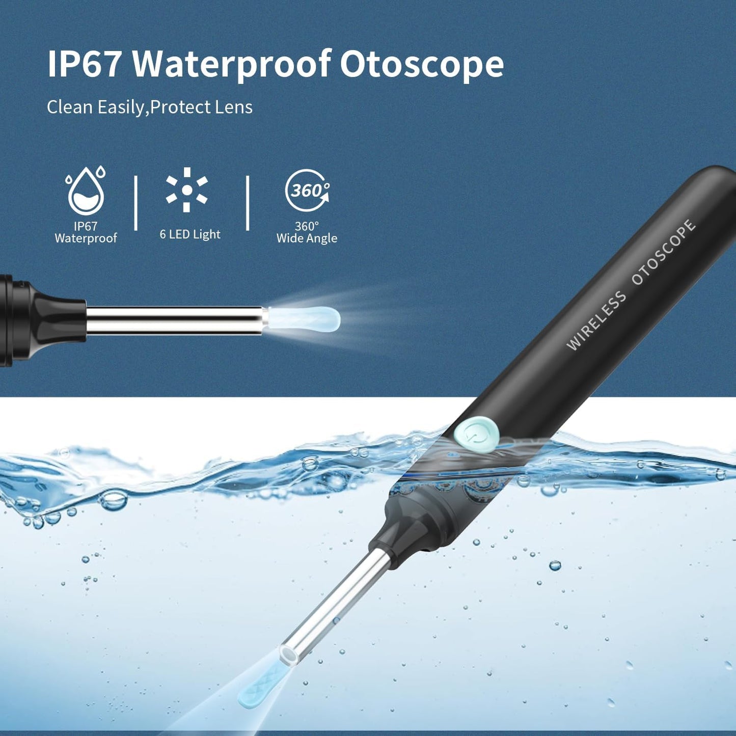 Ear Wax Removal Kit - Ear Cleaner with Camera, Camera with 6 Silicon Ear Spoon with 1080P, Ear Camera with LED Light, Ear Cleaning Kit for iPhone, iPad, Android -Black