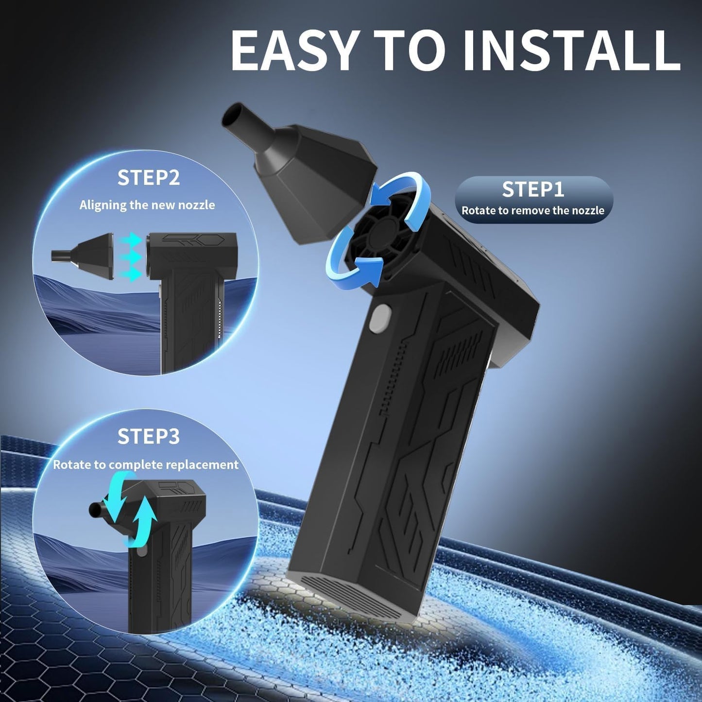 Portable Air Duster Cleaner – 4-Speed Adjustable Cordless Air Blower for PC, Keyboard, Car & Outdoor Cleaning – 110,000 RPM Power