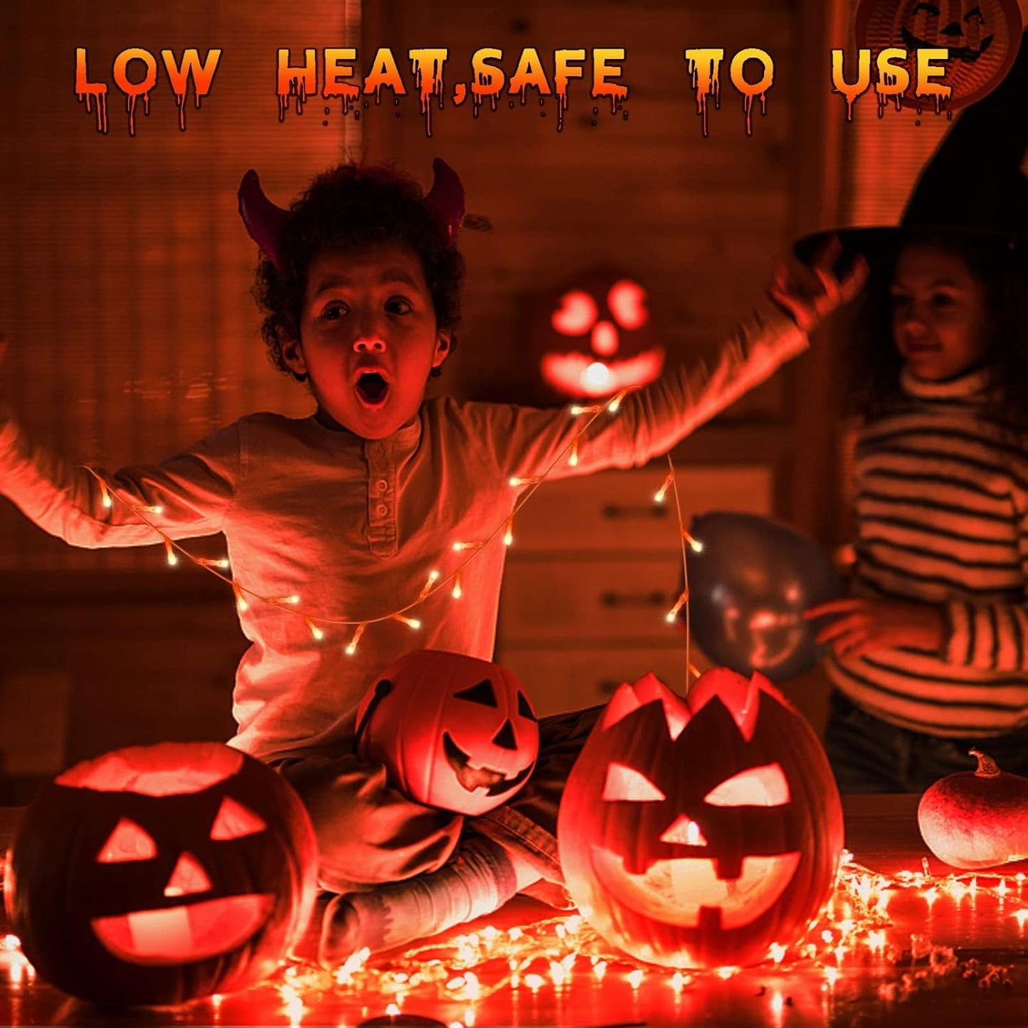 Orange Fairy Lights, 10ft 3M 30 LED Halloween Lights With Timer, Battery Operated String Lights for Indoor Outdoor Autumn Decorations