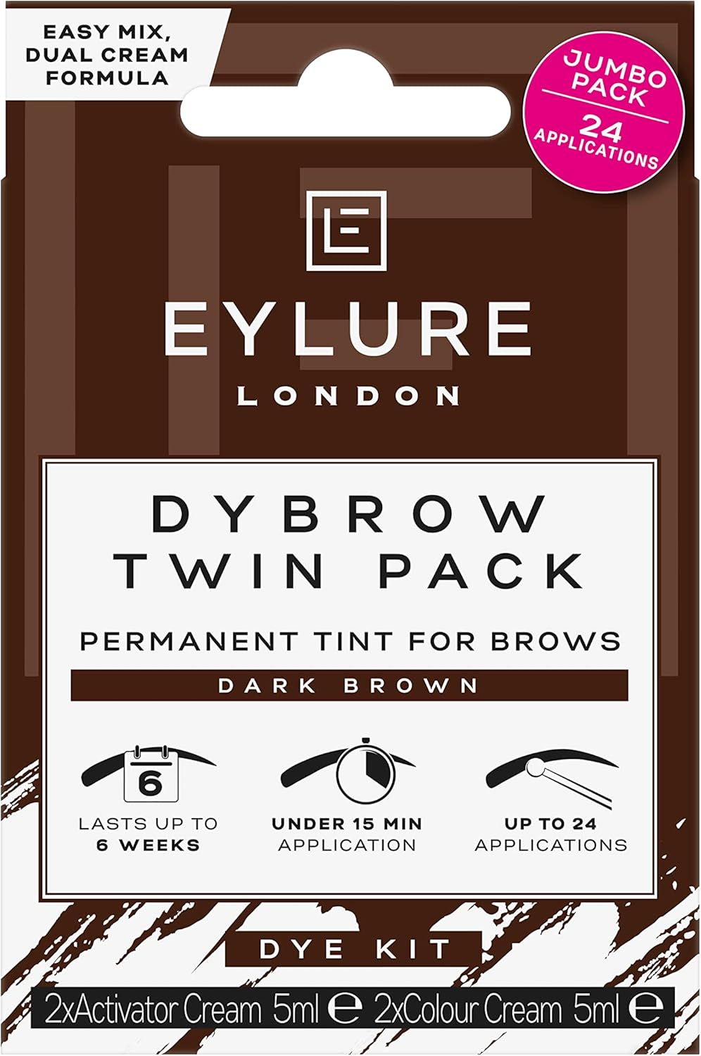 Eylure DYBROW Eyebrow Dye Kit, Dark Brown