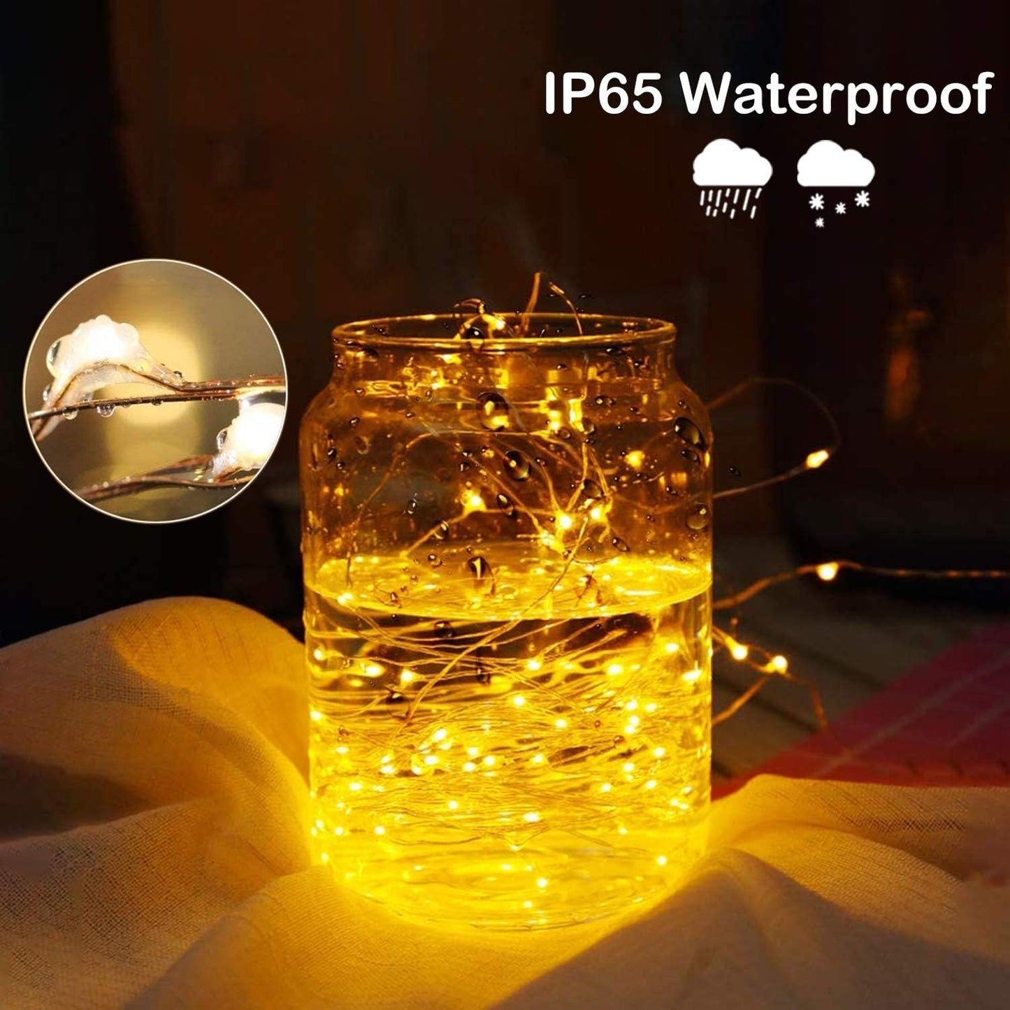 Lezonic 2-Pack Fairy String Lights, 120 LEDs, 13m, 8 Modes, Battery Operated with Remote and Timer, Warm White, Indoor/Outdoor for Bedroom, Party, Wedding, Christmas