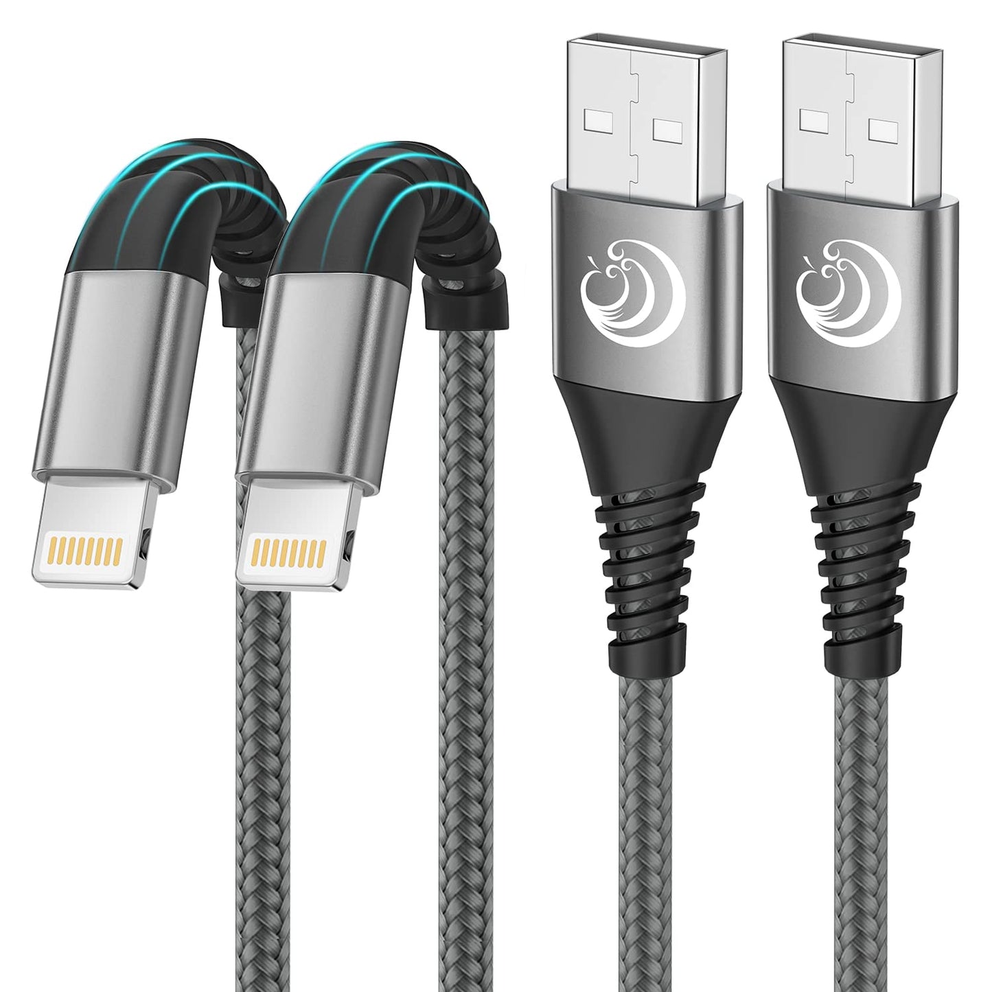 2Pack 2M iPhone Charger Cable, MFi Certified Lightning Cable Fast Charging Braided iPhone Charger Fast Charge USB Charging Lead for Phone 14 13 12 11 Pro Max XS XR X 8 7 6 Plus 5 SE, iPad and iPod