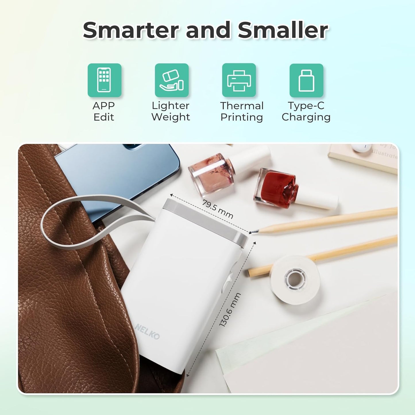 Nelko Label Maker Machine with Tape, P21 Portable Bluetooth Label Printer, Wireless Handheld Sticker Maker Mini Label Makers with Multiple Templates for Organizing Storage Barcode Office Home, White