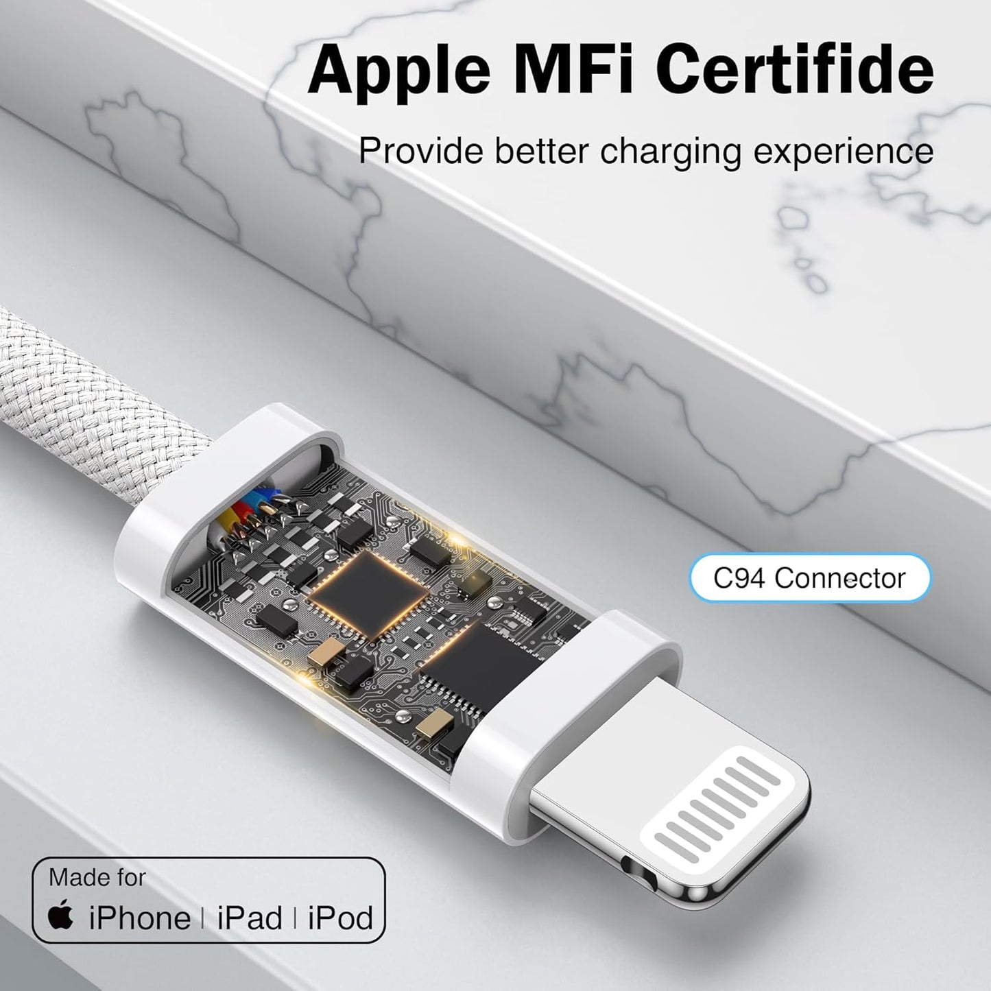 iPhone Charger Cable 2 Pack 2M [Apple MFi Certified] Lightning Cable Fast Charging Cord High Speed Data Sync Apple Charger Cable for iPhone 14 13 12 11 Pro/Pro Max XR XS X 8 7 6 Plus