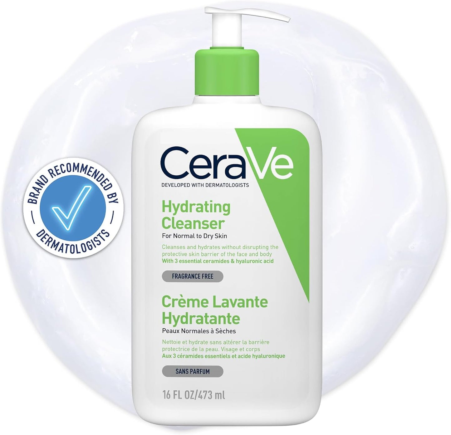 CeraVe Hydrating Cleanser for Normal to Dry Skin with Hyaluronic Acid and 3 Essential Ceramides