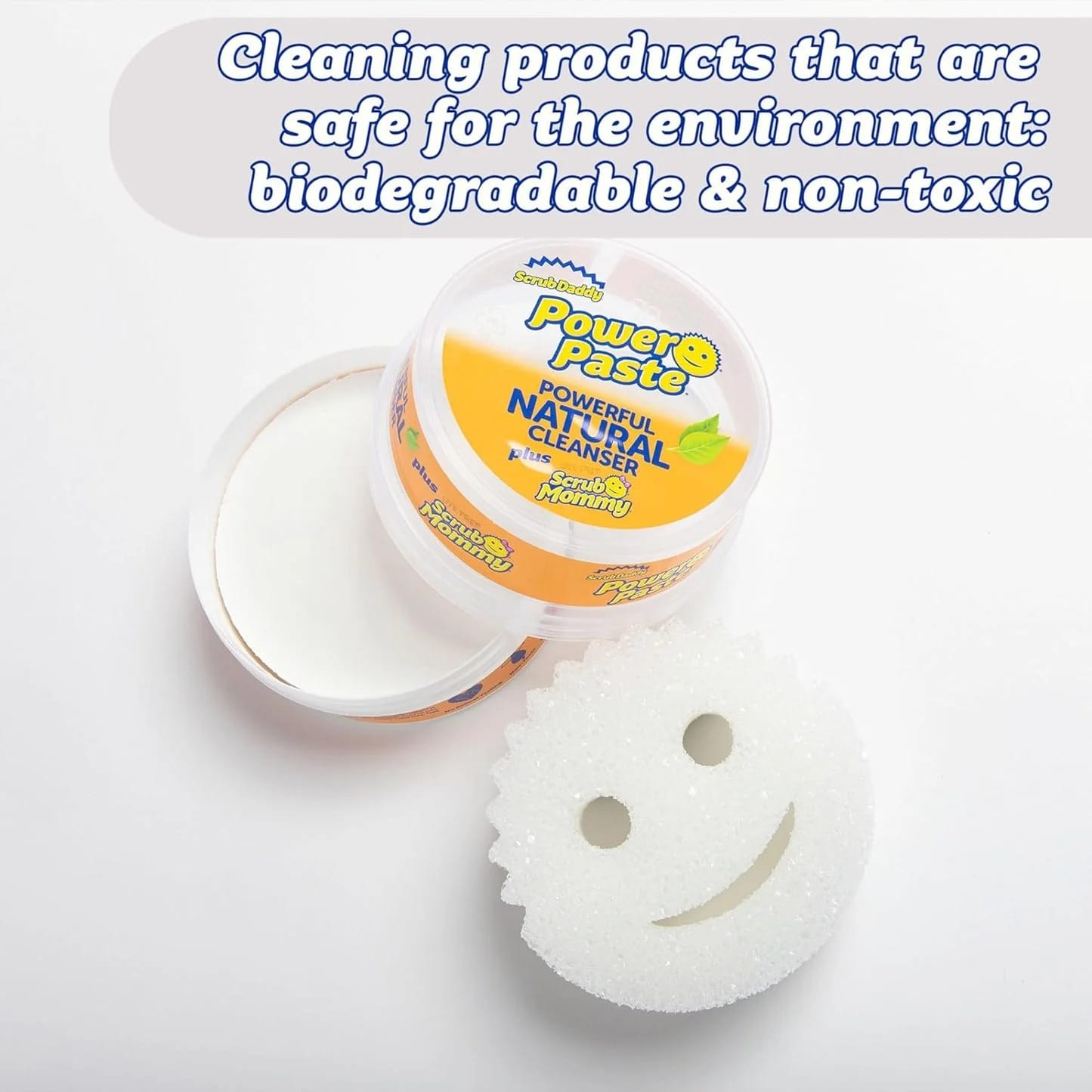 Scrub Daddy Power Paste All Purpose Cleaner - Oven Cleaner Heavy Duty Cleaning Products for Kitchen Appliances, Cooker, Air Fryer, Induction Hob, Shower, Bath & Sink - Kit With Scrub Mommy Sponge