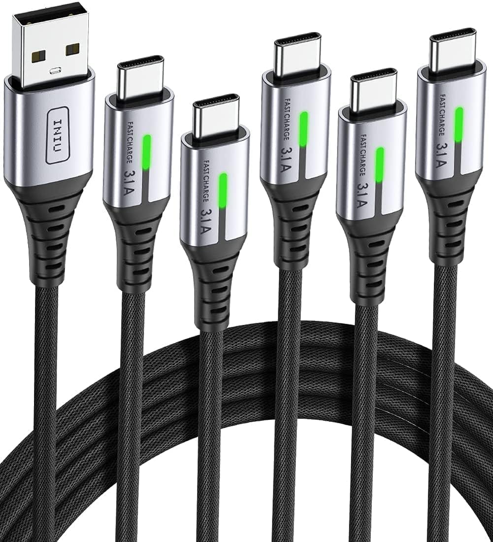 INIU USB C Charger Cable, 2m Type C Cable Fast Charging, Braided USB A to USB-C Phone Charger Cable USBC for iPhone 17 16 15 Pro Max, Samsung Galaxy S25 S24 Ultra, Pixel 9, iPad Air, Switch Steam etc.