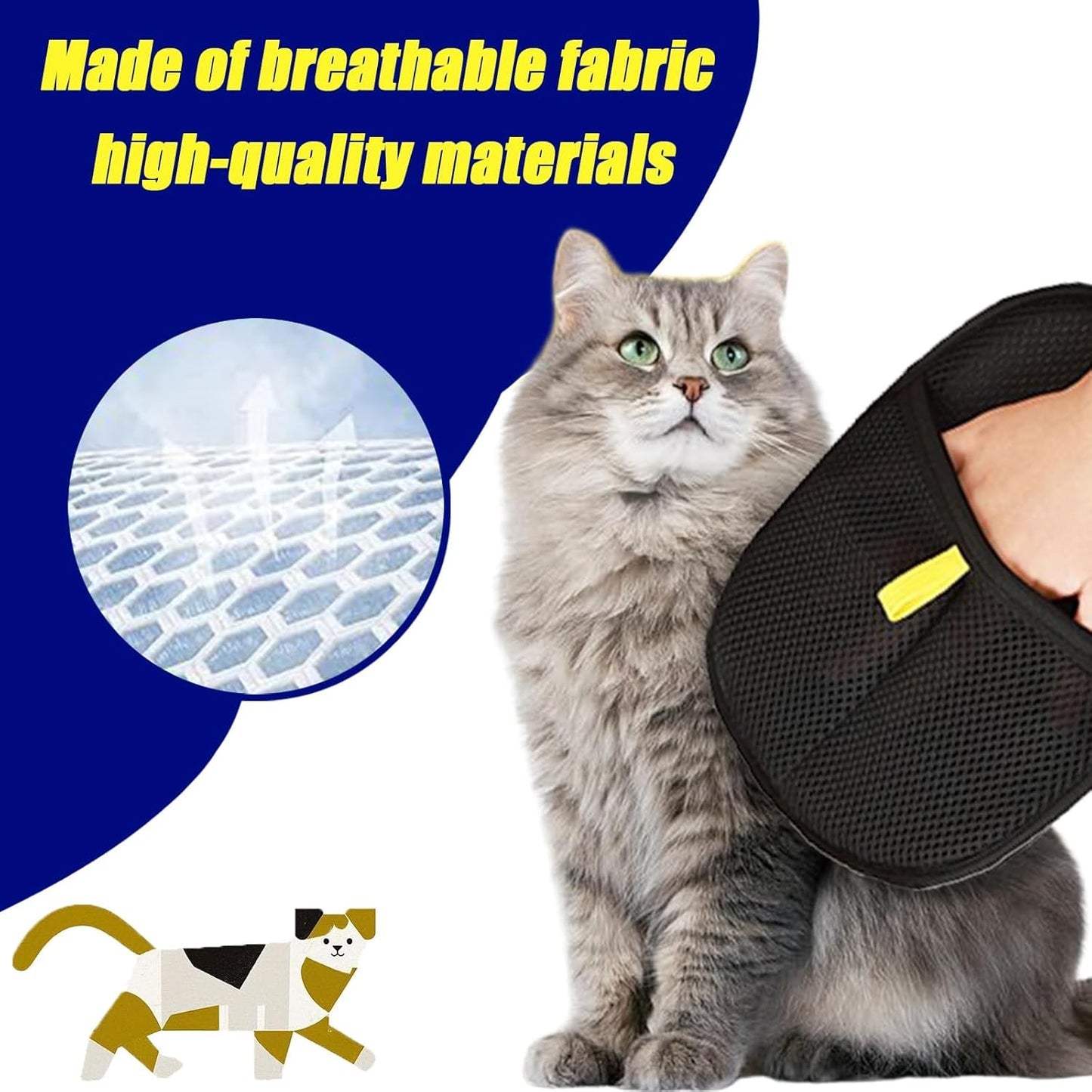 2 PCS Static Removal Gloves Pet Hair,Cat Grooming Glove, Dog Grooming Glove Set, Cat Gloves Grooming Set Reusable Pet Hair Remover Gloves, Versatile Grooming Gloves for Grooming, Deshedding, Washing
