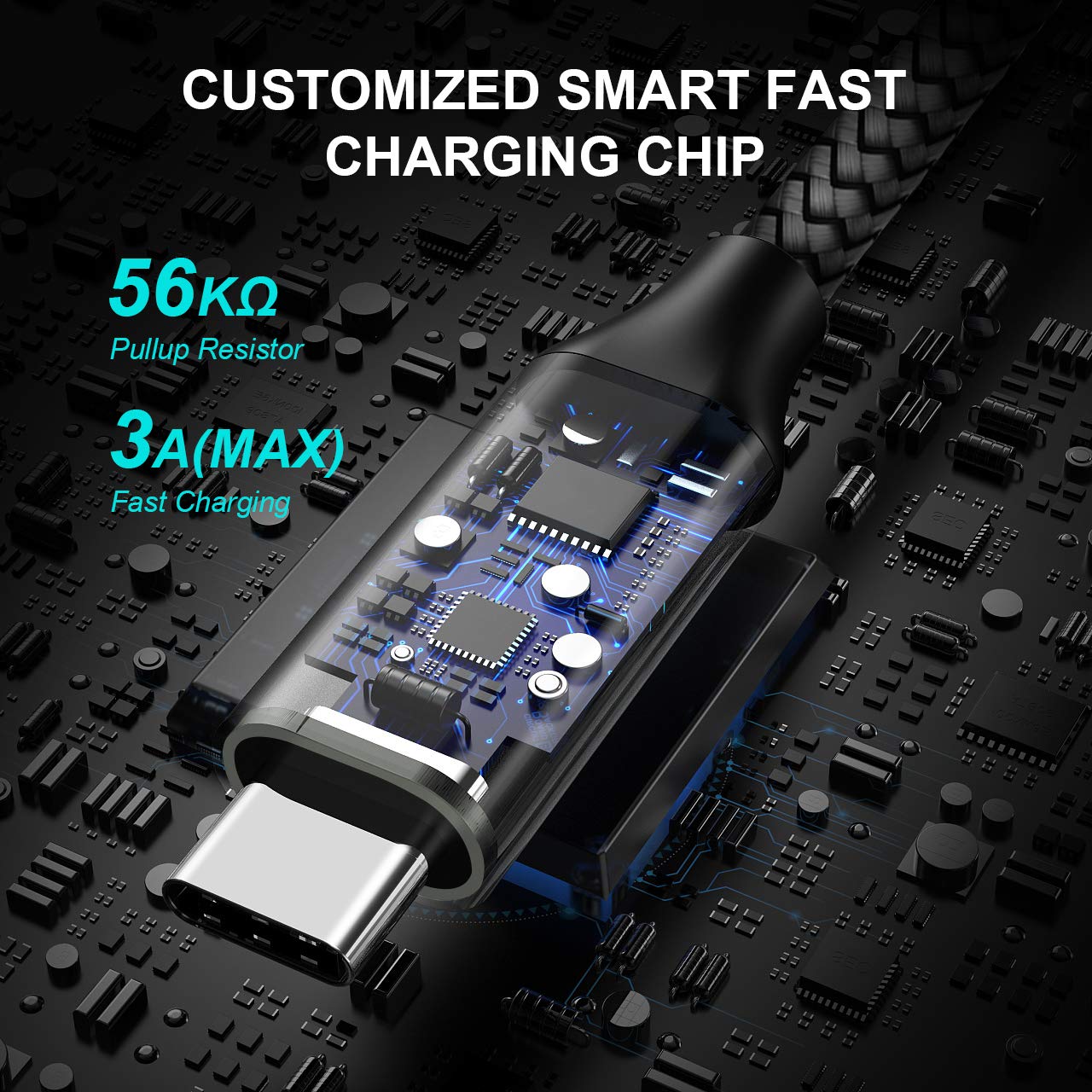 etguuds USB C Charger Cable [2Pack 1M], USB to USB C Cable 3A Fast Charging Type C Lead Braided for iPhone 15 Pro Samsung Galaxy S23 S22 S21 S20 S10 S9 S8 Note 10 A55 -Grey