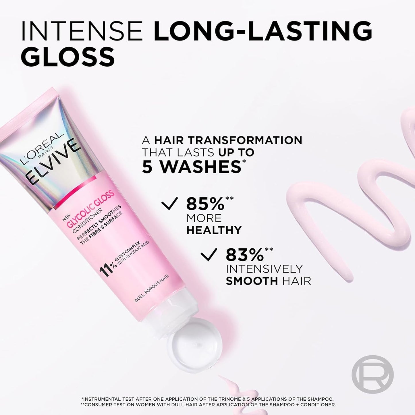 "L'Oréal Paris Elvive Glycolic Gloss Conditioner with Gloss Complex and Glycolic Acid, 150ml – Smooths, Seals, and Adds Shine to Dull Hair"