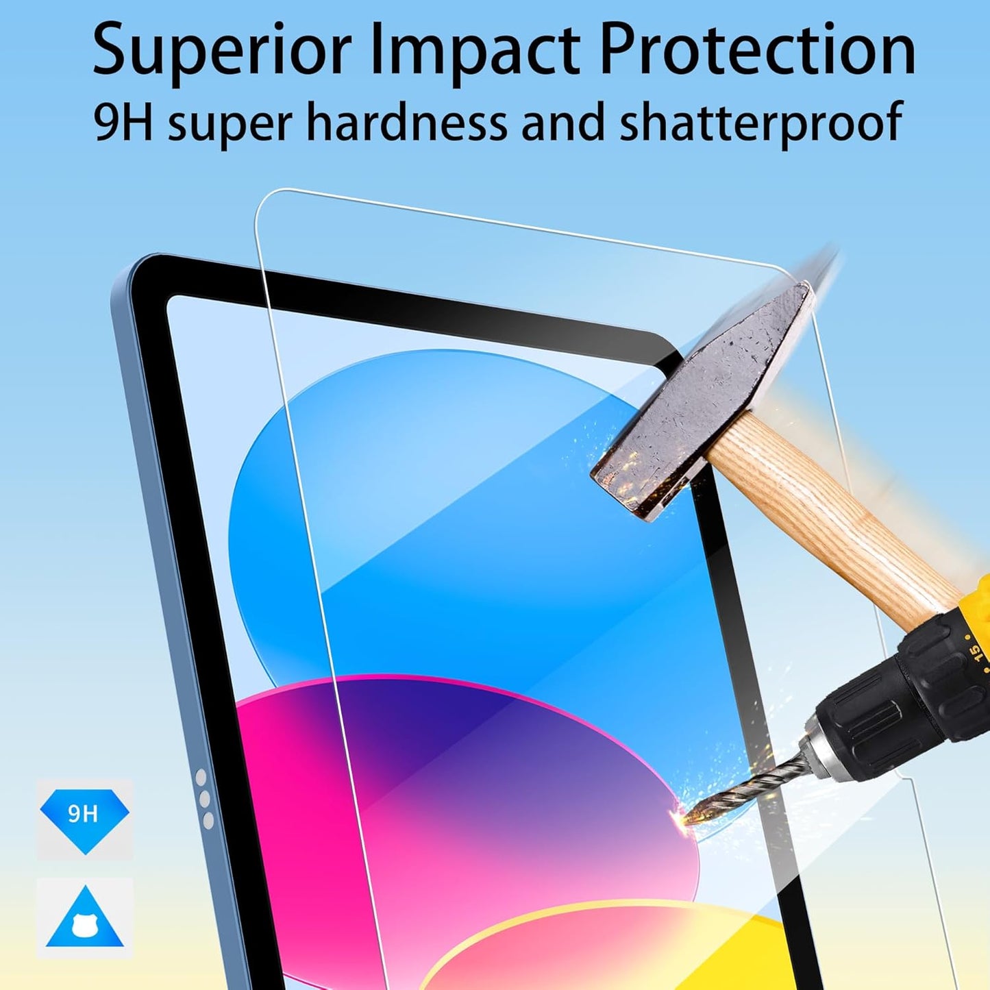 4youquality [2-Pack Screen Protector for iPad (A16) 11th / 10th Generation (2025/2022) (iPad 11 & 10), Tempered Glass Film, Anti-Scratch, Impact-Resistant