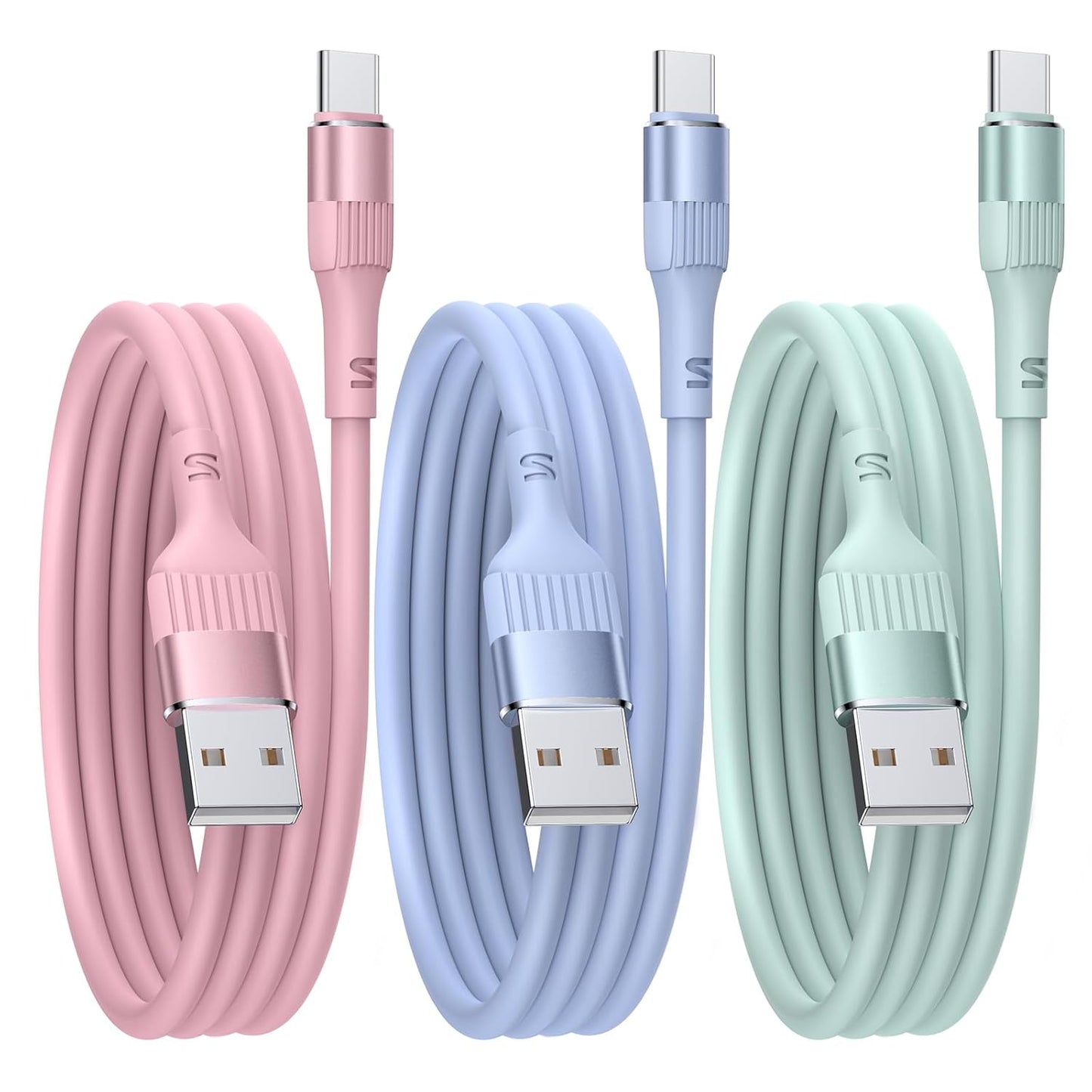 USB to USB C Cable【3PACK 3FT】 Type C Charger Cable Fast Charging, iPhone Charger USB C for iPhone 17/16/15 Pro Samsung Galaxy S24/S23/S22/S21Huawei P9 Pixel 7/6 iPad Switch PS5 etc.