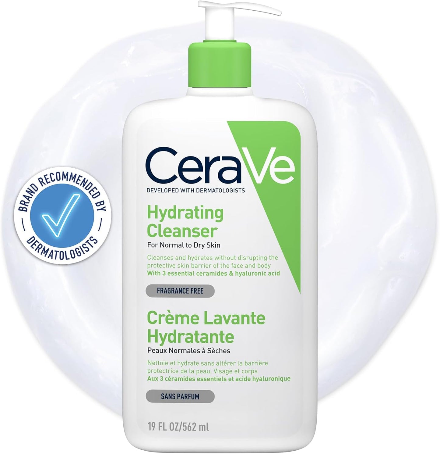 CeraVe Hydrating Cleanser for Normal to Dry Skin with Hyaluronic Acid and 3 Essential Ceramides