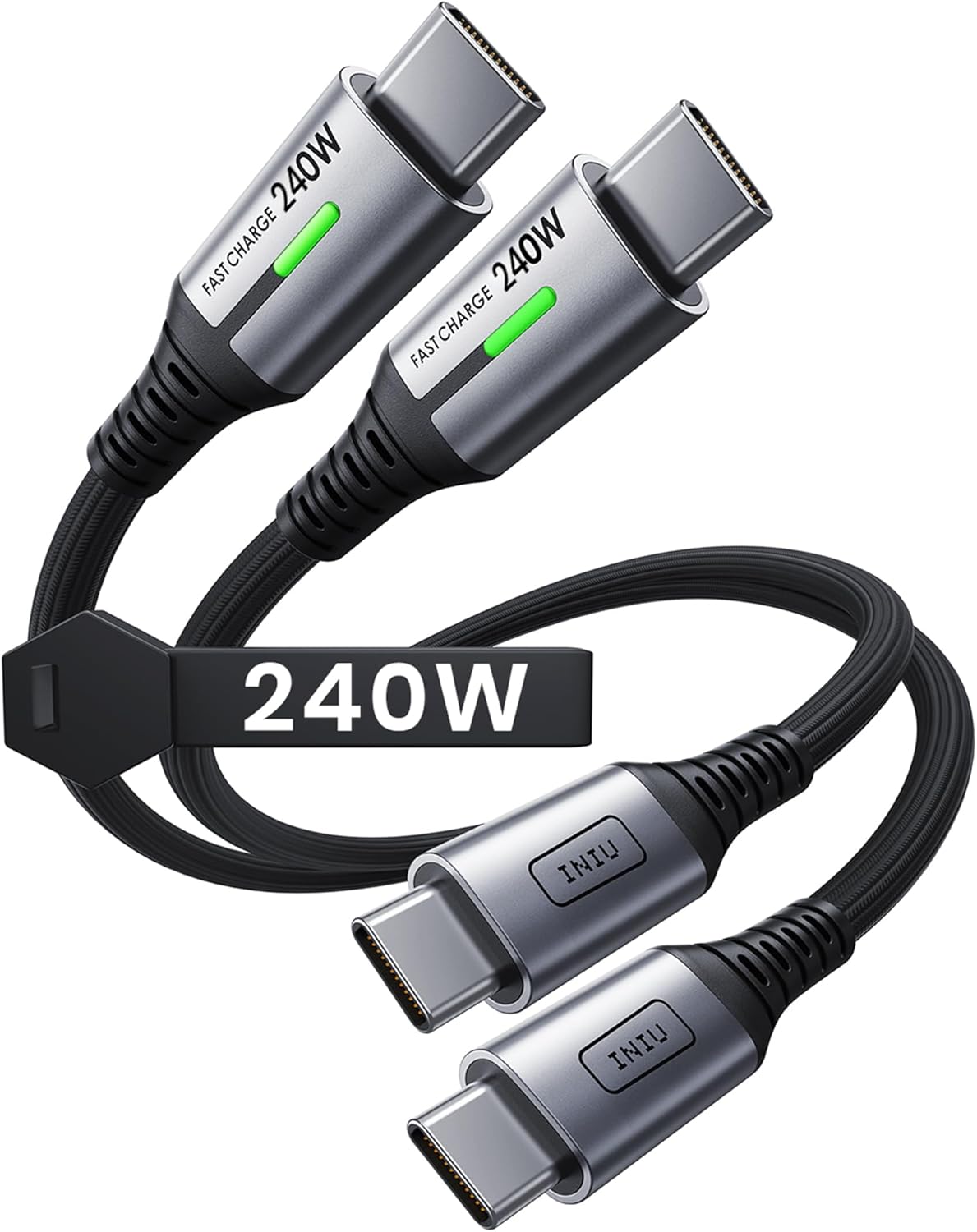 INIU 240W USB C to USB C Charger Cable, [2-Pack 2m] PD Type C Charge Cable, Super Fast Charging USB C Cable for iPhone 17 16 15 Pro Max Plus, MacBook iPad Air, Samsung S25 S24 Ultra, Steam Deck etc.