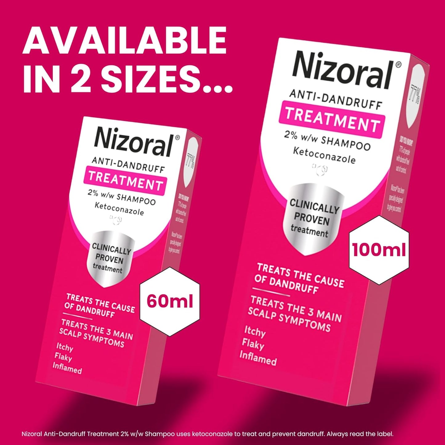 Nizoral Anti-Dandruff Treatment Shampoo, Treats and Prevents Dandruff, Clinically Proven to Control Itchy & Flaky Scalps, Contains Ketoconazole, 1 x 100ml