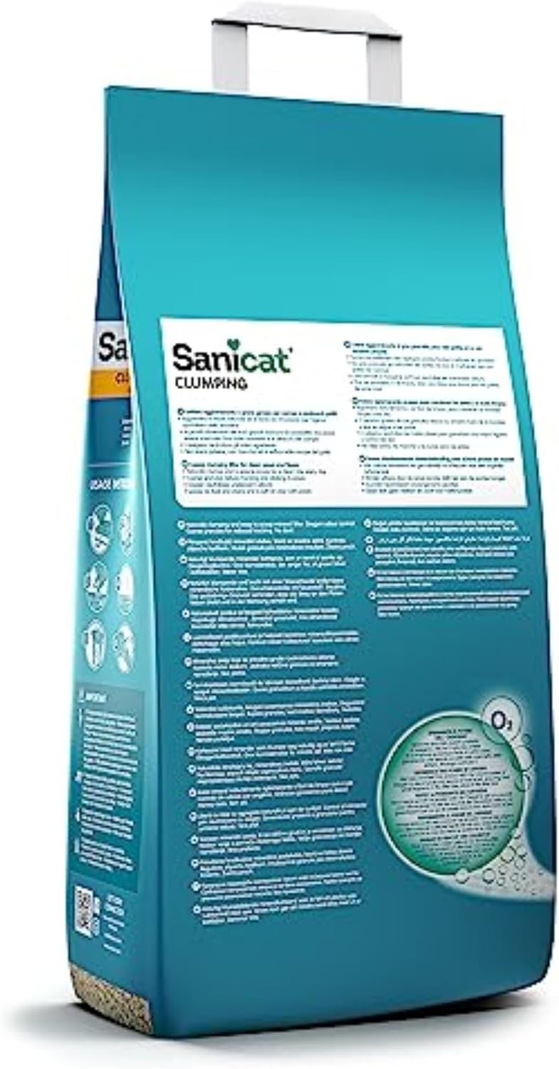 Sanicat - Clumping Unscented Cat Litter | Made of natural minerals with guaranteed odour control | Absorbs moisture and makes cleaning easier | 10 L capacity