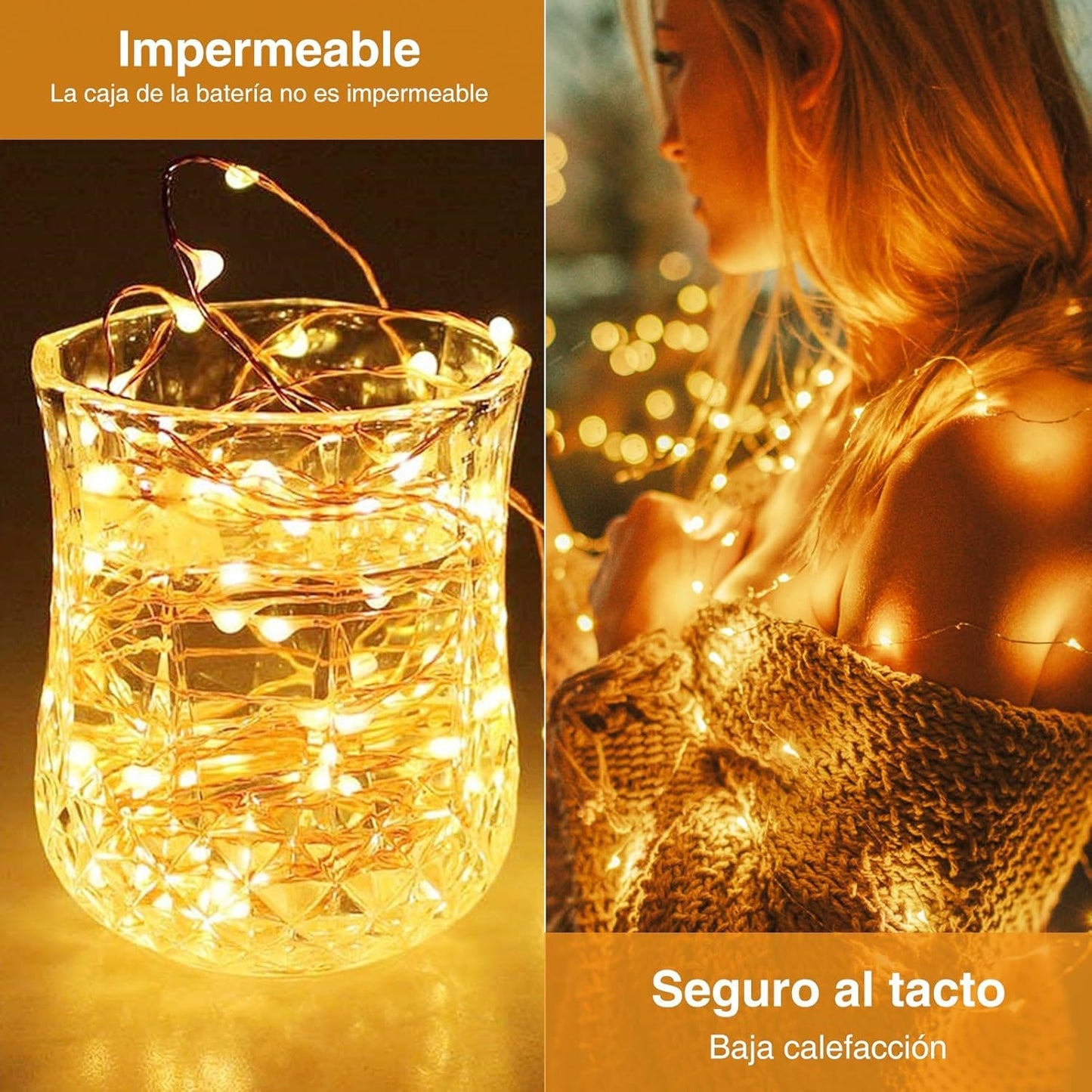 Litogo 3m 30 LED Battery Fairy String Lights, Waterproof Copper Wire Lights with Timer for Indoor and Outdoor Decoration, Warm White