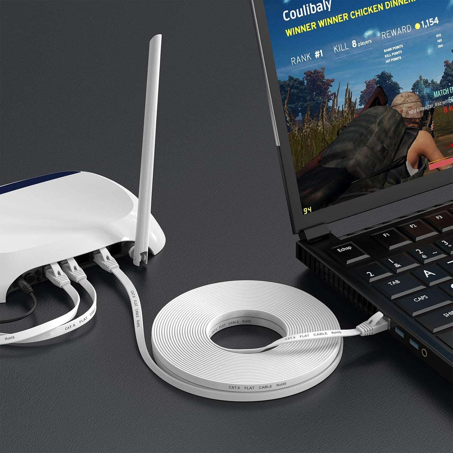 Nixsto Ethernet Cable 5M, Cat6/Cat 6e Ethernet Cable High Speed with Network Patch Cords, LAN Cable with Rj45 Connector for Router Modem Faster Than Cat 5e/Cat 5-White