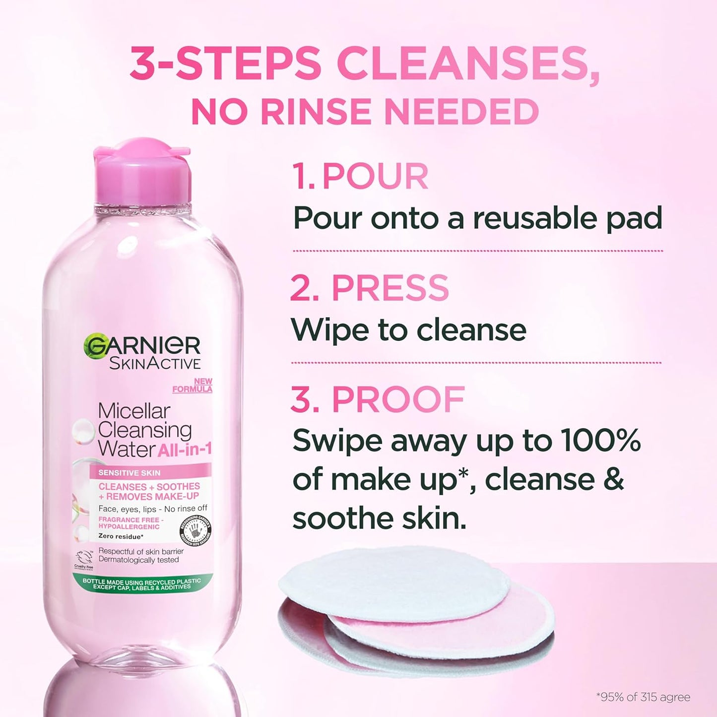 Garnier Micellar Cleansing Water 700ml, Gentle Face Cleanser and Makeup Remover for All Skin Types